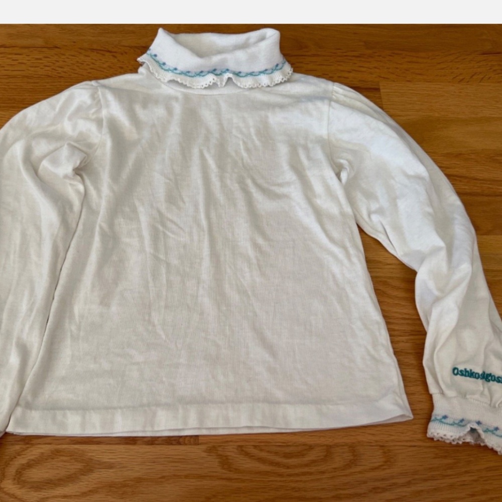 Vintage Oshkosh bgosh girls medium 10-12 white top